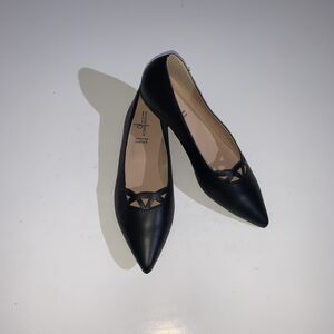 Riccardo Boccia Shoes Womens Size 7.5 Black Pointed Toe Ballet Flats Italy